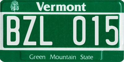 VT license plate BZL015