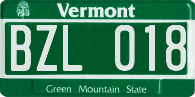 VT license plate BZL018