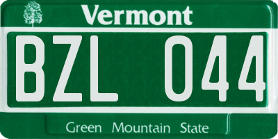 VT license plate BZL044