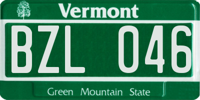 VT license plate BZL046