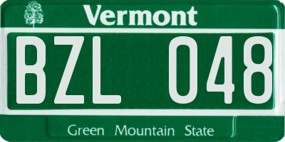 VT license plate BZL048