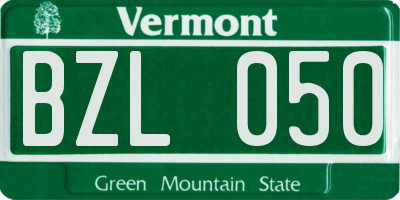 VT license plate BZL050