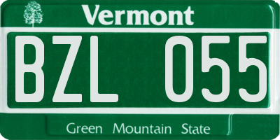 VT license plate BZL055