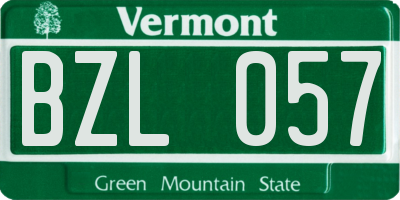 VT license plate BZL057