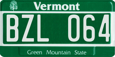 VT license plate BZL064