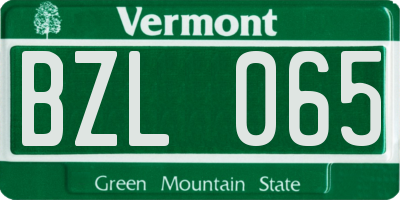 VT license plate BZL065