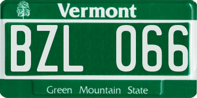 VT license plate BZL066