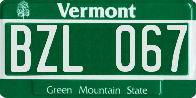 VT license plate BZL067