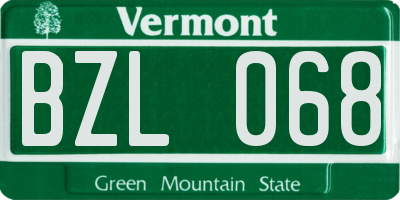 VT license plate BZL068