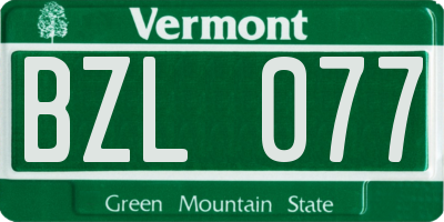 VT license plate BZL077