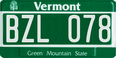 VT license plate BZL078