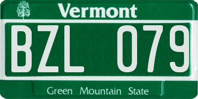 VT license plate BZL079
