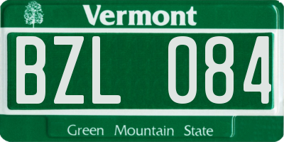 VT license plate BZL084