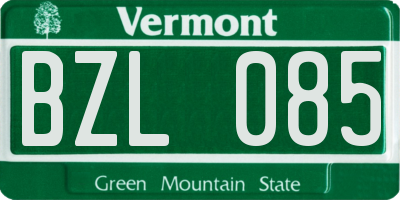 VT license plate BZL085