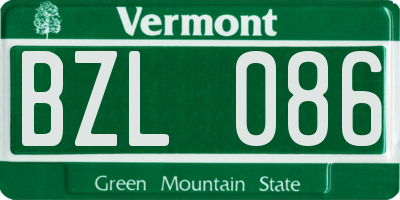 VT license plate BZL086