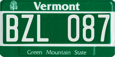 VT license plate BZL087