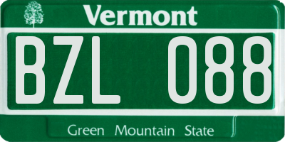 VT license plate BZL088