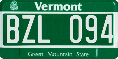 VT license plate BZL094
