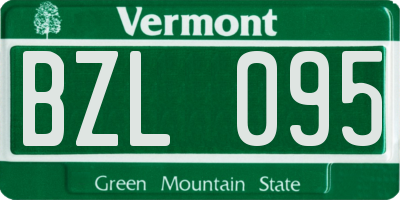 VT license plate BZL095