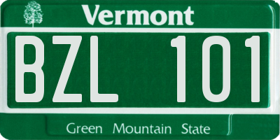 VT license plate BZL101