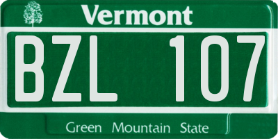 VT license plate BZL107