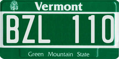 VT license plate BZL110