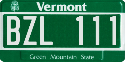 VT license plate BZL111