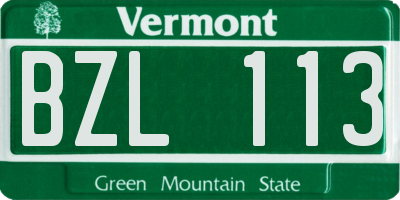 VT license plate BZL113