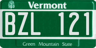 VT license plate BZL121