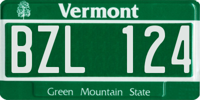 VT license plate BZL124