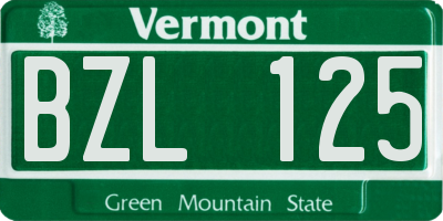 VT license plate BZL125