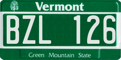 VT license plate BZL126