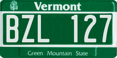 VT license plate BZL127