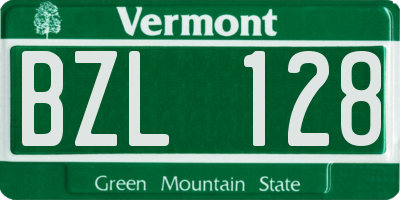VT license plate BZL128
