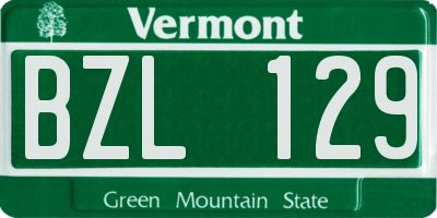 VT license plate BZL129