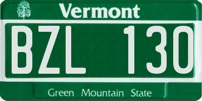 VT license plate BZL130