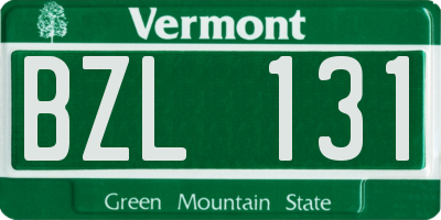 VT license plate BZL131