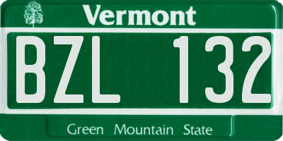 VT license plate BZL132
