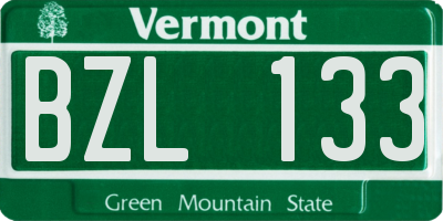 VT license plate BZL133