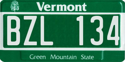VT license plate BZL134
