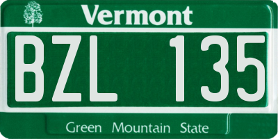 VT license plate BZL135