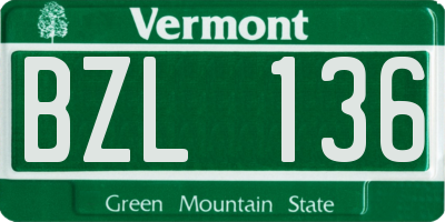VT license plate BZL136