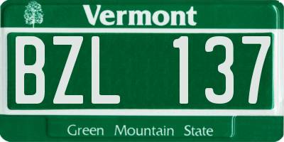 VT license plate BZL137