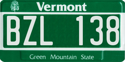 VT license plate BZL138