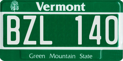 VT license plate BZL140