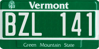 VT license plate BZL141