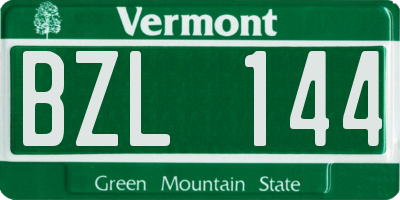VT license plate BZL144