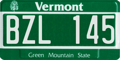 VT license plate BZL145