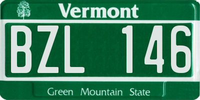 VT license plate BZL146