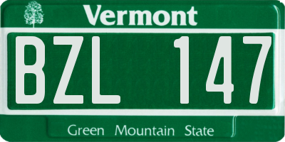 VT license plate BZL147